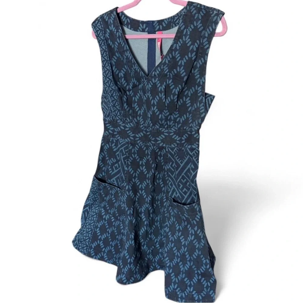 Anthropologie Plenty by Tracy Reese Navy Geometric Mini Dress - Picture 4 of 7